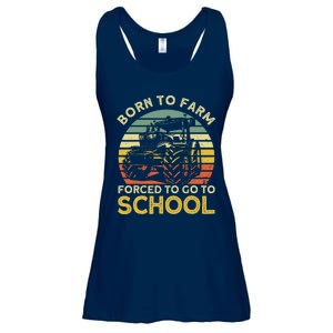 Funny Farming Farmers Born To Farm Forced To Go To School Ladies Essential Flowy Tank