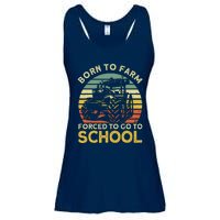 Funny Farming Farmers Born To Farm Forced To Go To School Ladies Essential Flowy Tank