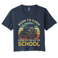 Funny Farming Farmers Born To Farm Forced To Go To School Women's Crop Top Tee