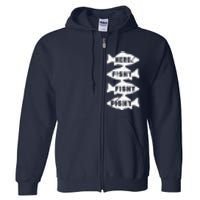 Fisher Fish Fishermen Bait Fishing Rod Bass Full Zip Hoodie