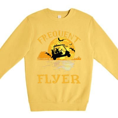 Frequent Flyer Fairway Golf Witch Vintage Halloween Costume Premium Crewneck Sweatshirt