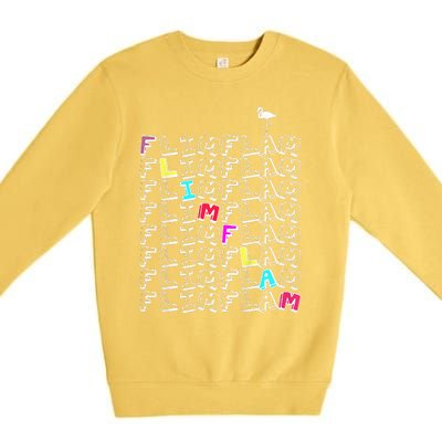 Flim Flam  Funny Flamingo  Gift  Premium Crewneck Sweatshirt