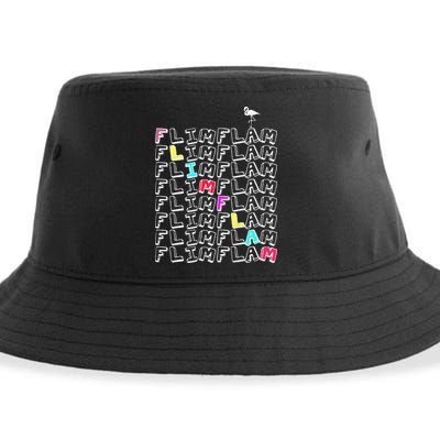 Flim Flam  Funny Flamingo  Gift  Sustainable Bucket Hat