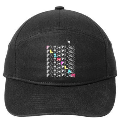 Flim Flam  Funny Flamingo  Gift  7-Panel Snapback Hat