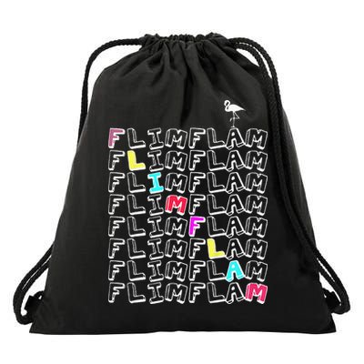 Flim Flam  Funny Flamingo  Gift  Drawstring Bag