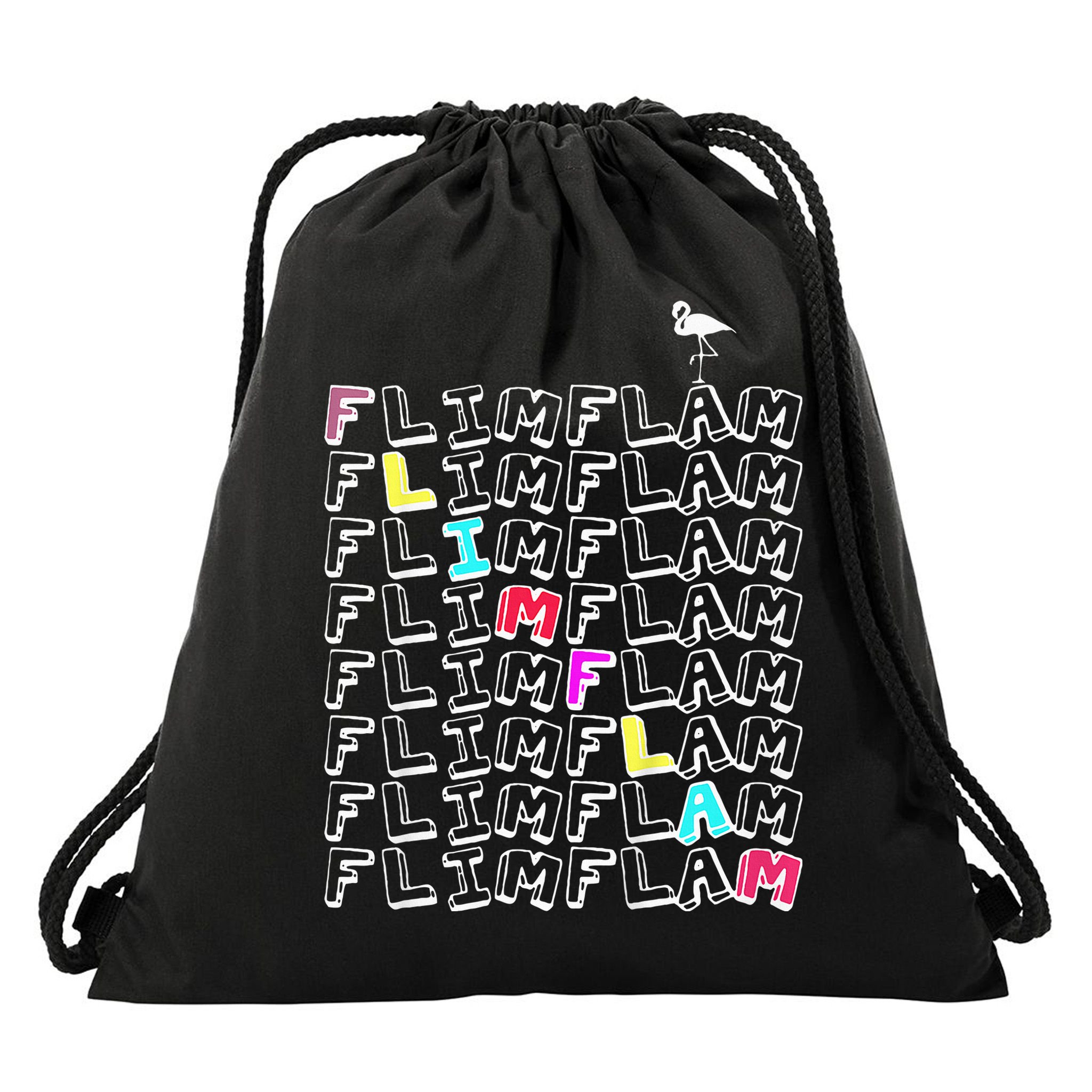 Flim Flam  Funny Flamingo  Gift  Drawstring Bag