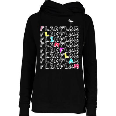 Flim Flam  Funny Flamingo  Gift  Womens Funnel Neck Pullover Hood