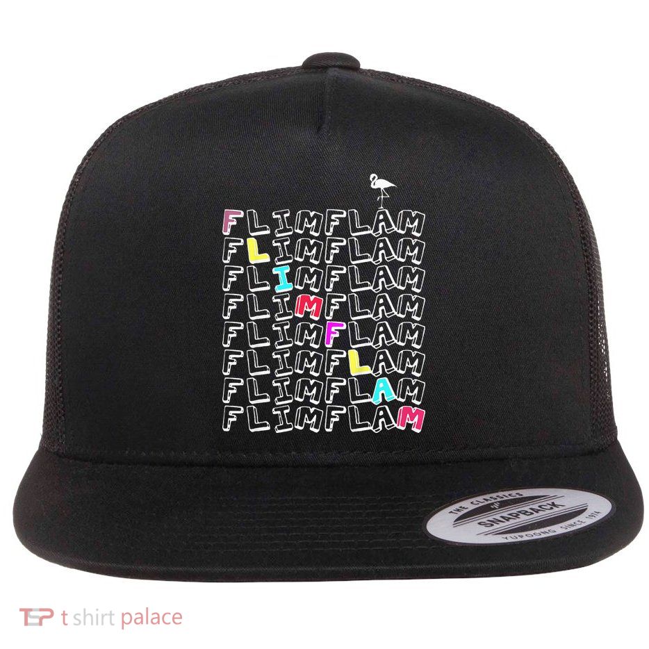 Flim Flam  Funny Flamingo  Gift  Flatbill Hat