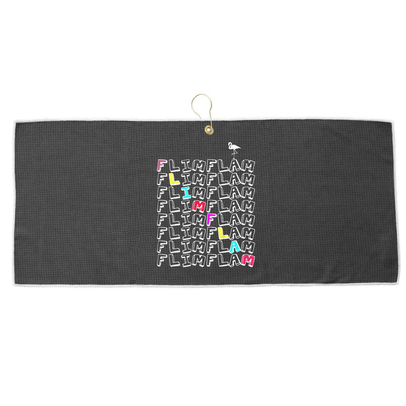 Flim Flam  Funny Flamingo  Gift  Large Microfiber Waffle Golf Towel