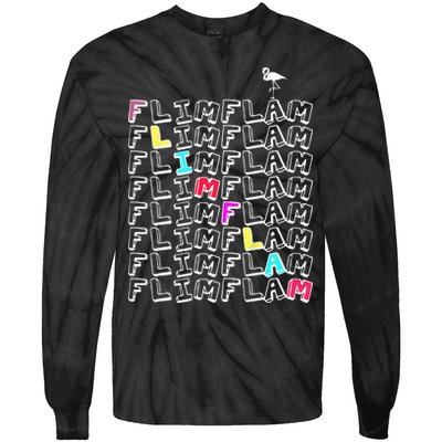 Flim Flam  Funny Flamingo  Gift  Tie-Dye Long Sleeve Shirt