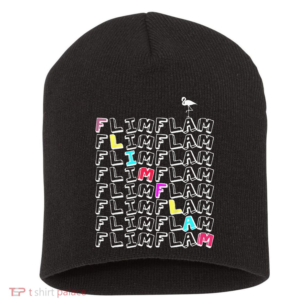 Flim Flam  Funny Flamingo  Gift  Short Acrylic Beanie