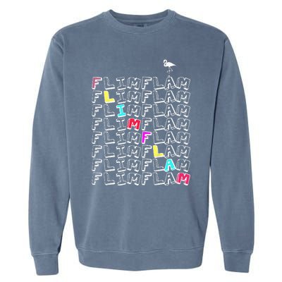 Flim Flam  Funny Flamingo  Gift  Garment-Dyed Sweatshirt