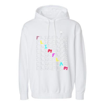 Flim Flam  Funny Flamingo  Gift  Garment-Dyed Fleece Hoodie