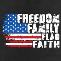 Freedom Family Flag Faith 7 Panel Mesh Trucker Snapback Hat