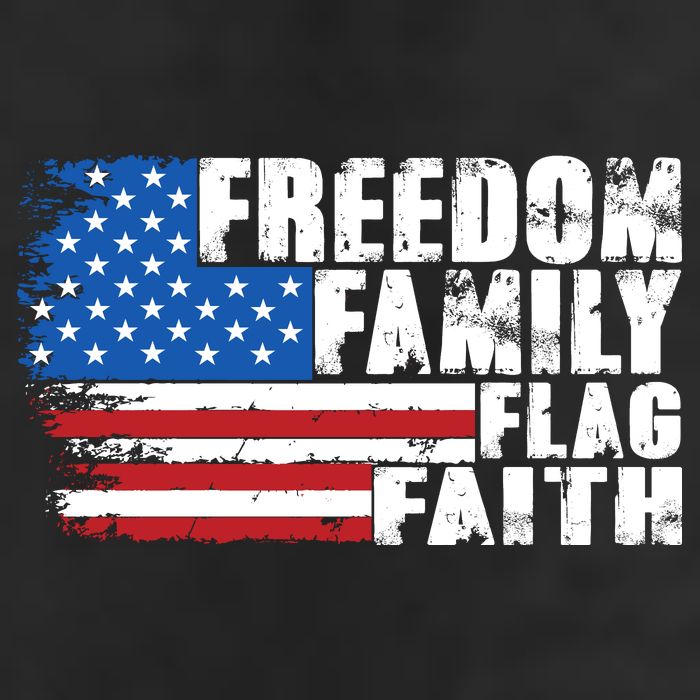 Freedom Family Flag Faith 7 Panel Mesh Trucker Snapback Hat
