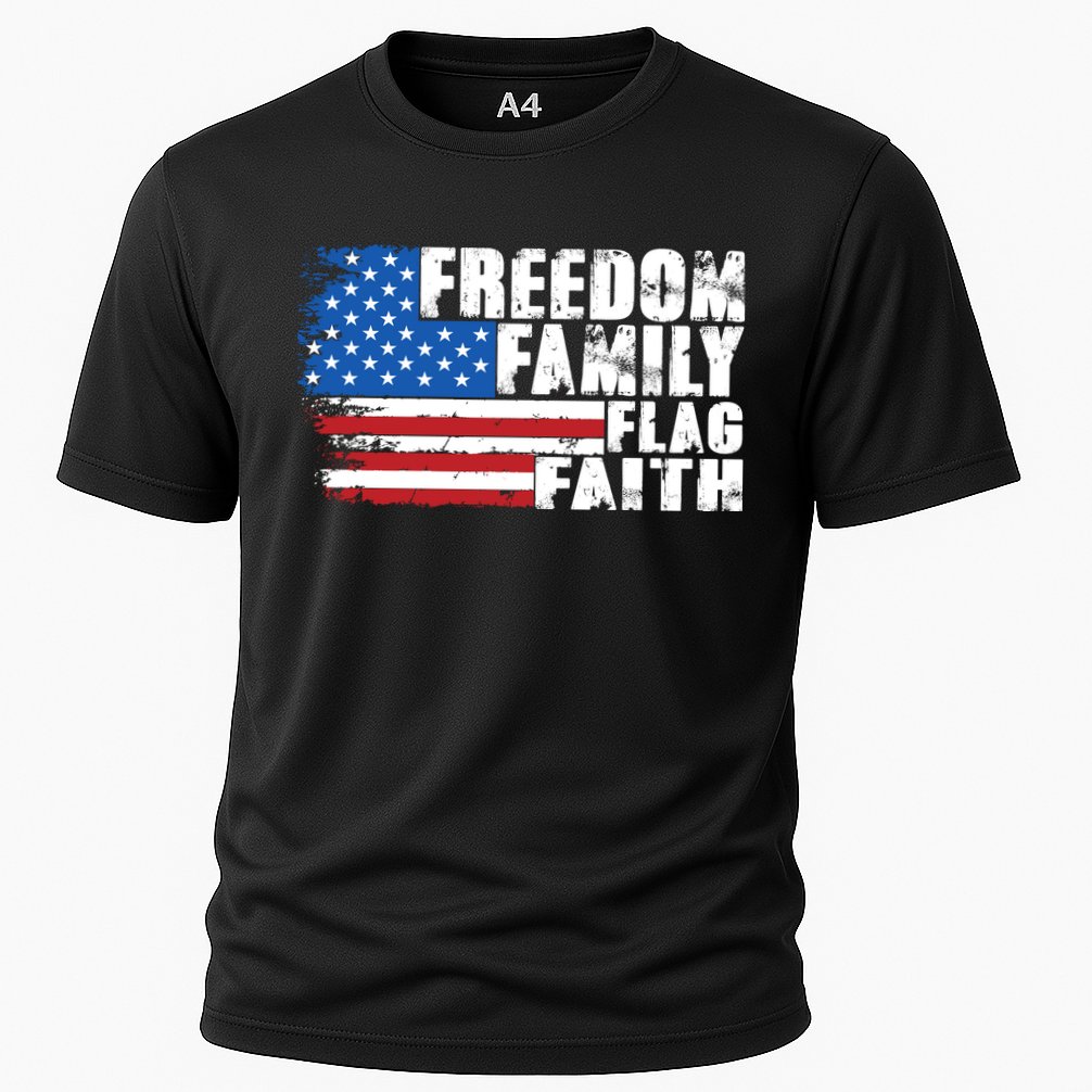 Freedom Family Flag Faith Cooling Performance Crew T-Shirt