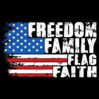 Freedom Family Flag Faith Cooling Performance Crew T-Shirt