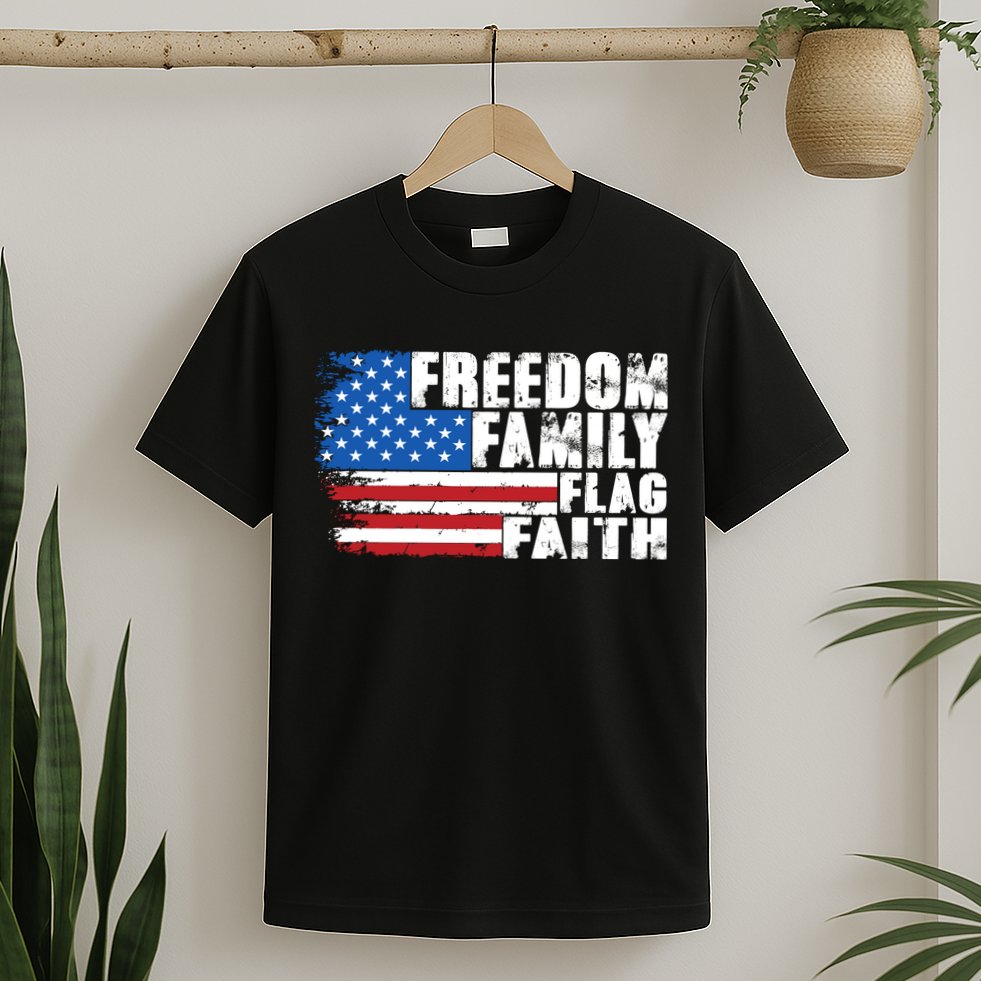 Freedom Family Flag Faith T-Shirt