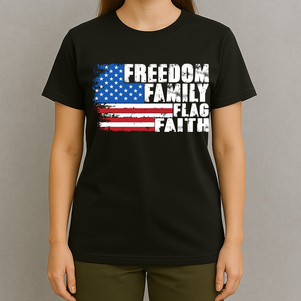 Freedom Family Flag Faith T-Shirt