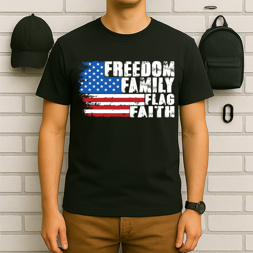 Freedom Family Flag Faith T-Shirt