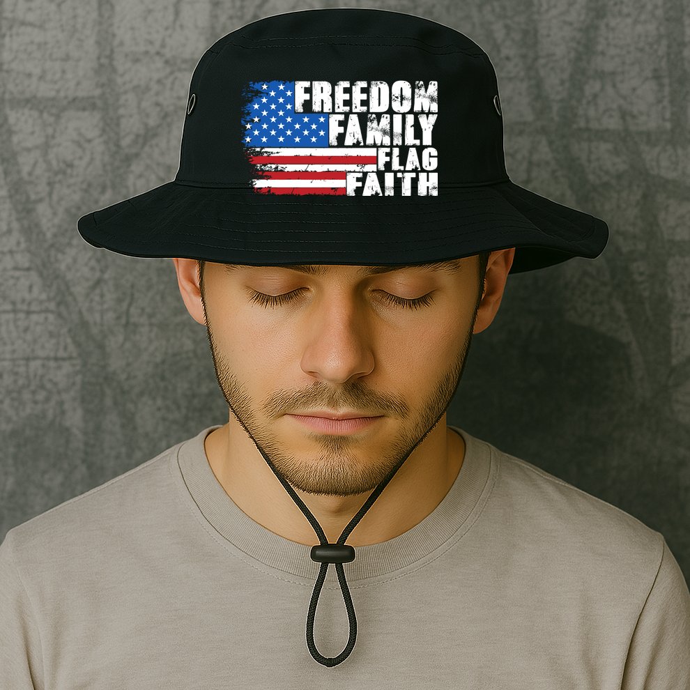 Freedom Family Flag Faith Bucket Hat