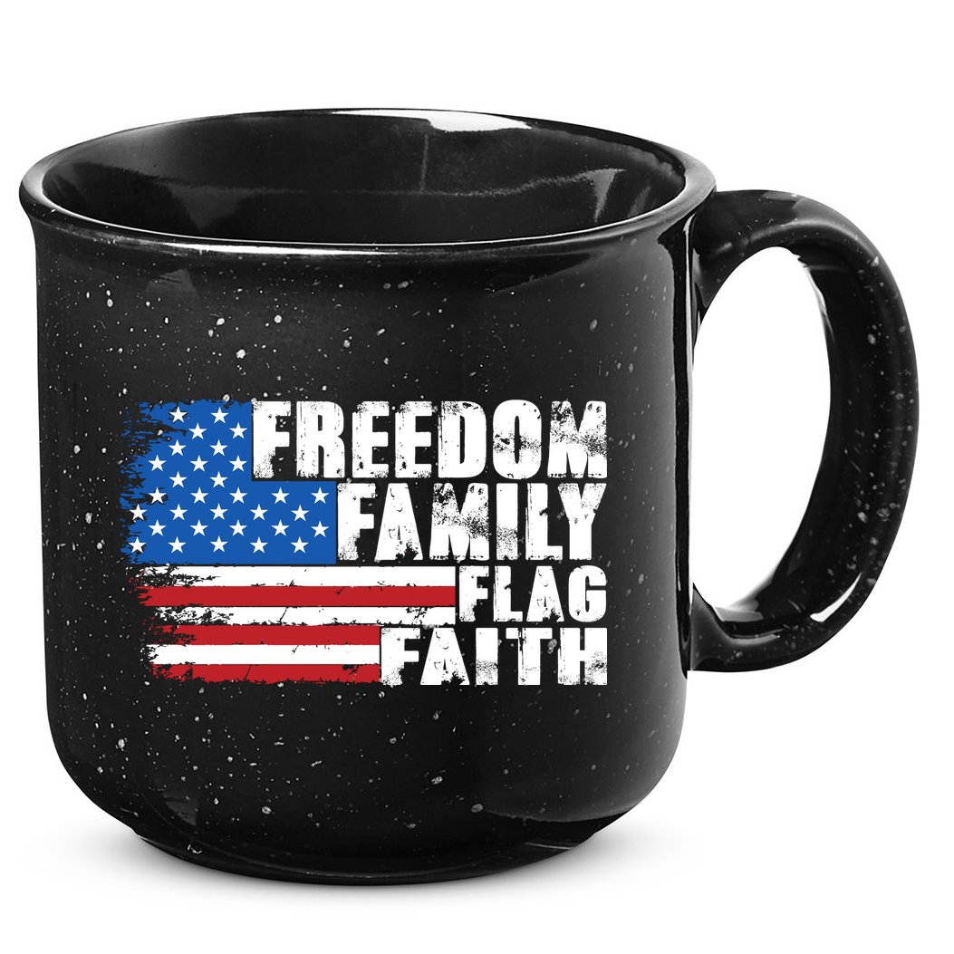 Freedom Family Flag Faith 15oz Campfire Ceramic Mug