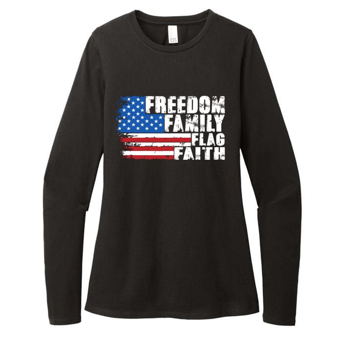 Freedom Family Flag Faith Womens CVC Long Sleeve Shirt