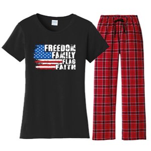 Freedom Family Flag Faith Women's Flannel Pajama Set