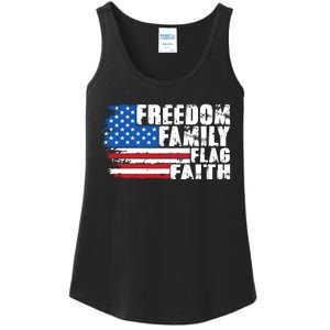 Freedom Family Flag Faith Ladies Essential Tank