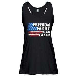 Freedom Family Flag Faith Ladies Essential Flowy Tank