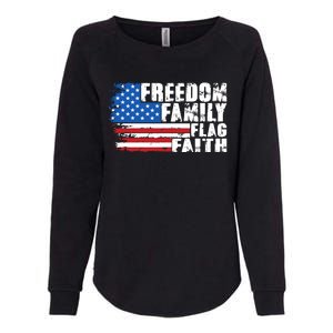 Freedom Family Flag Faith Womens California Wash Sweatshirt