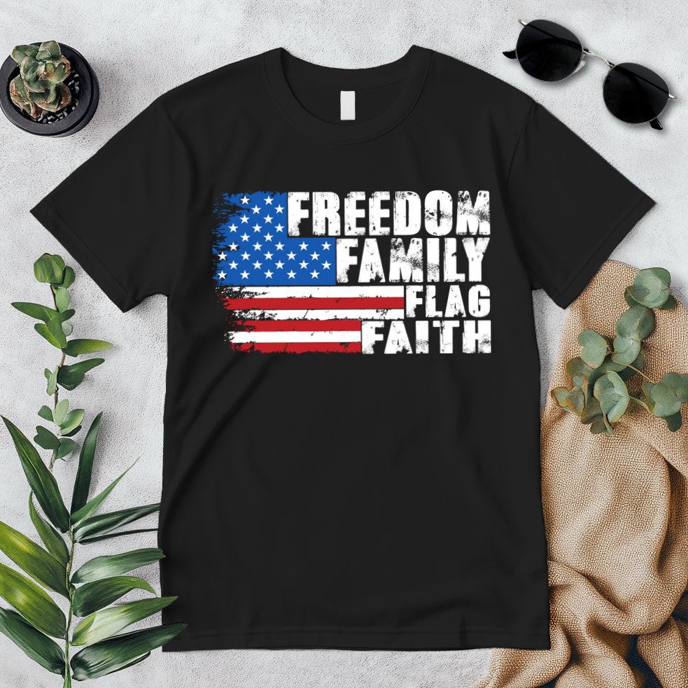Freedom Family Flag Faith Premium T-Shirt