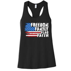 Freedom Family Flag Faith Women's Racerback Tank