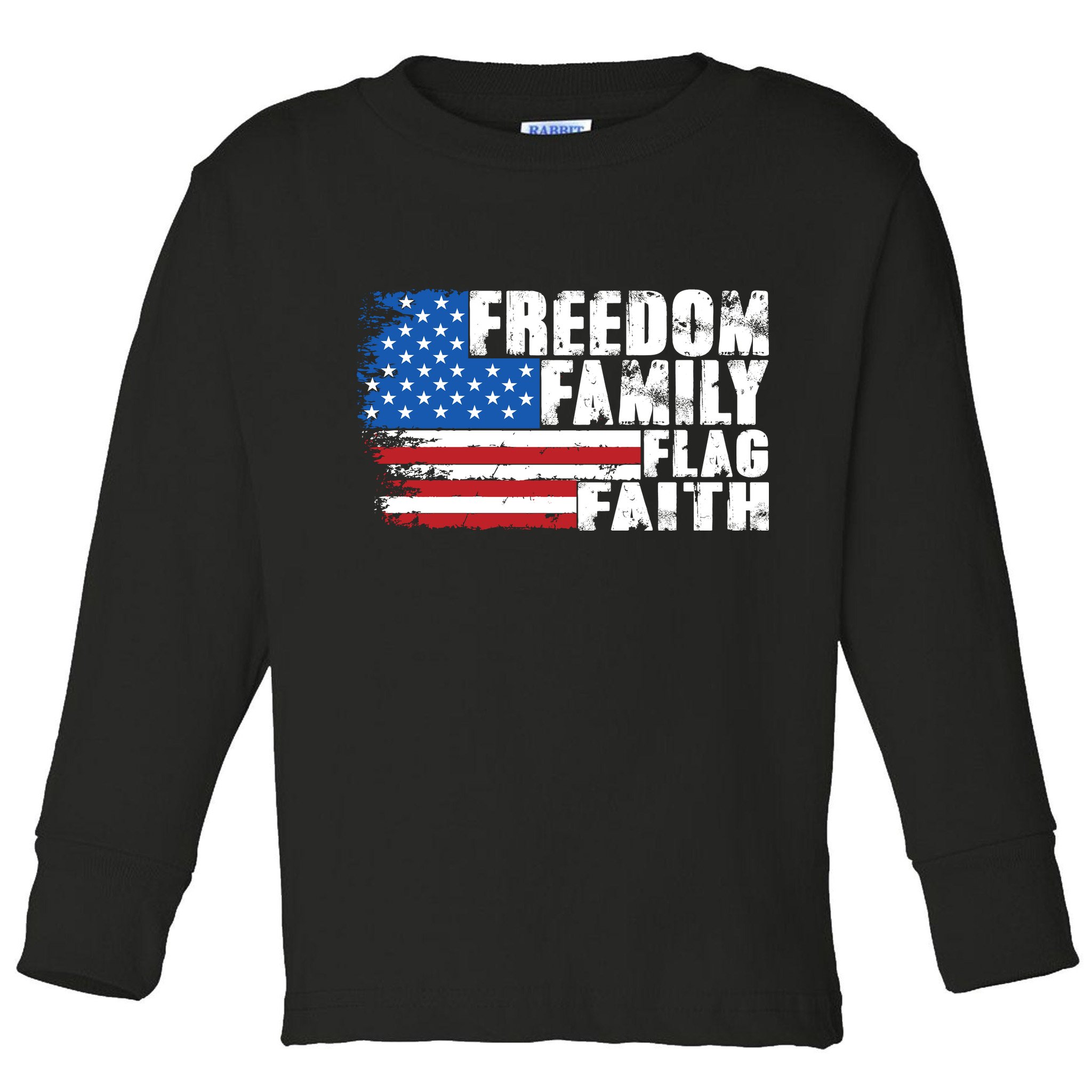 Freedom Family Flag Faith Toddler Long Sleeve Shirt