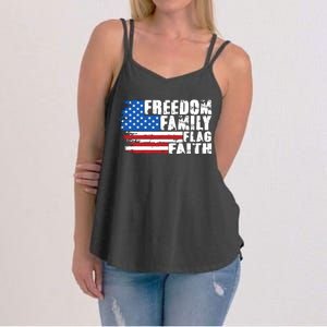 Freedom Family Flag Faith Women's Strappy Tank