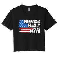 Freedom Family Flag Faith Women's Crop Top Tee