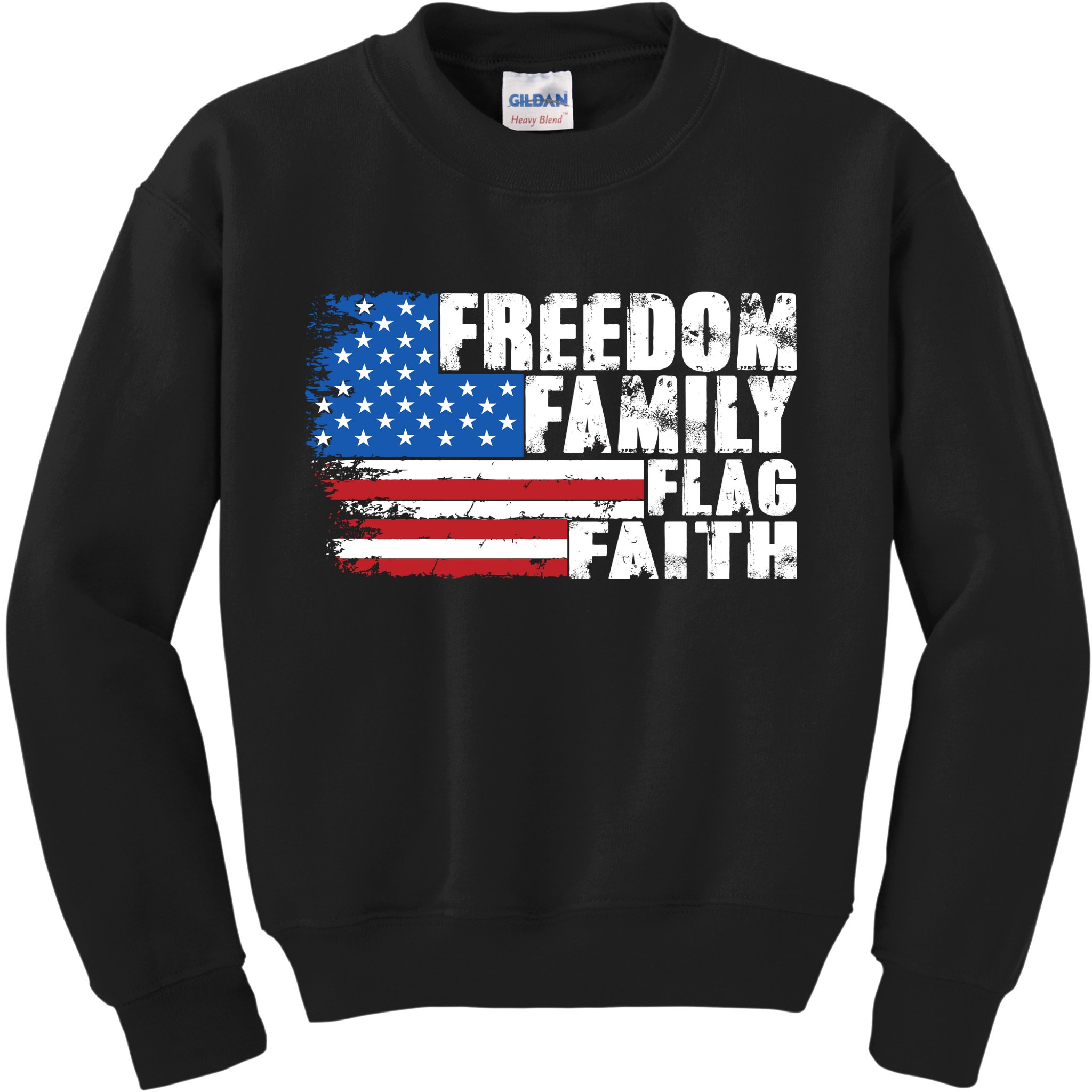 Freedom Family Flag Faith Kids Sweatshirt