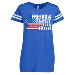 Freedom Family Flag Faith Enza Ladies Jersey Football T-Shirt