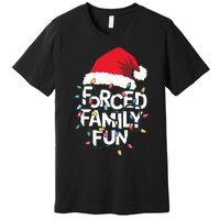 Forced Family Fun Sarcastic Christmas Funny Xmas Pajamas Premium T-Shirt