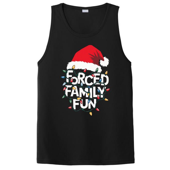 Forced Family Fun Sarcastic Christmas Funny Xmas Pajamas PosiCharge Competitor Tank