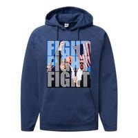 Fight Fight Fight For Donald Trump 2024 Usa Election Voting Performance Fleece Hoodie