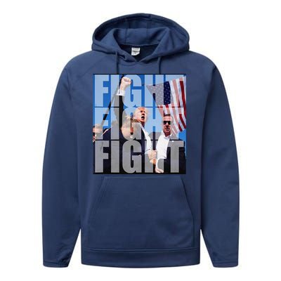 Fight Fight Fight For Donald Trump 2024 Usa Election Voting Performance Fleece Hoodie