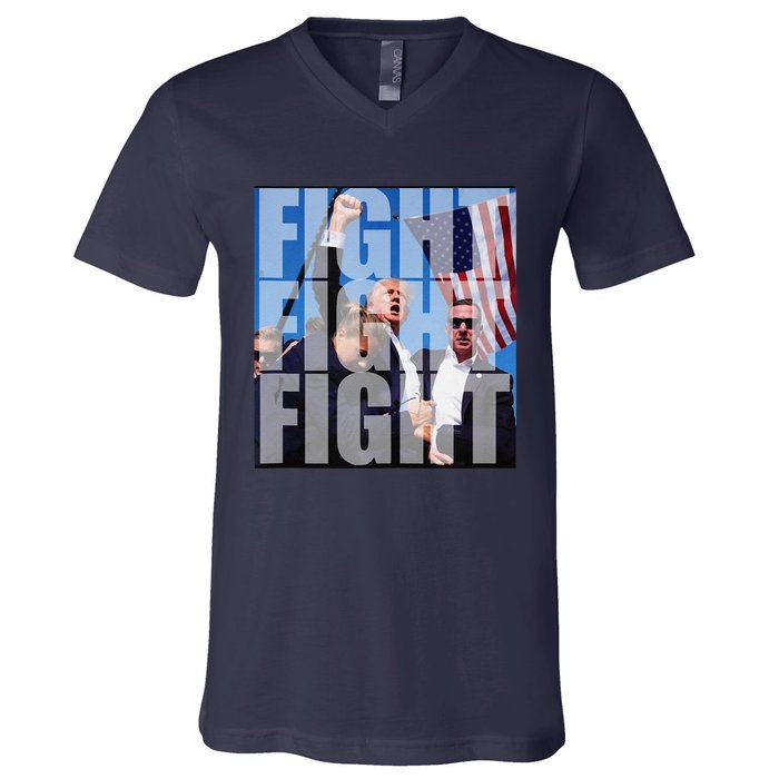 Fight Fight Fight For Donald Trump 2024 Usa Election Voting V-Neck T-Shirt