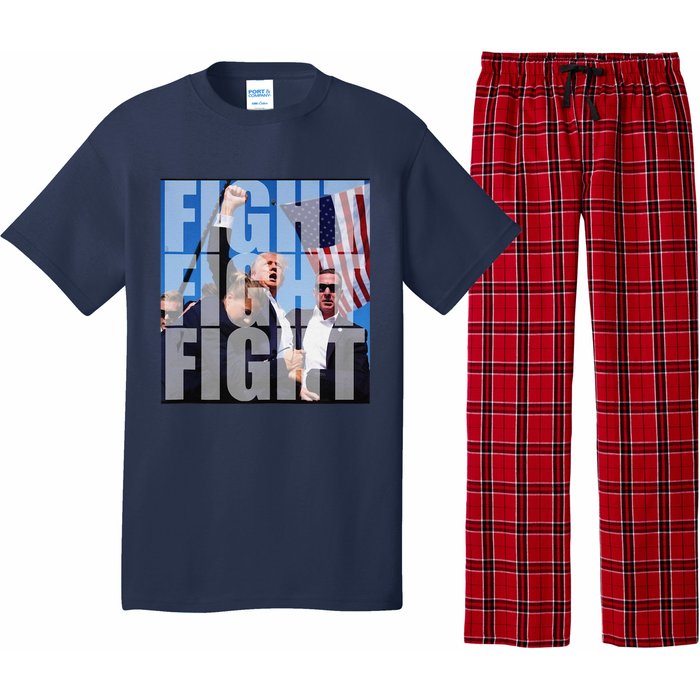 Fight Fight Fight For Donald Trump 2024 Usa Election Voting Pajama Set