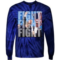 Fight Fight Fight For Donald Trump 2024 Usa Election Voting Tie-Dye Long Sleeve Shirt