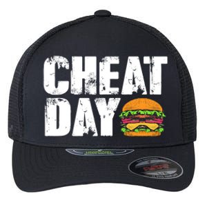 Funny Fast Food Hamburger Cheeseburger Cheat Day Gift Flexfit Unipanel Trucker Cap