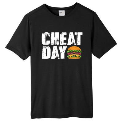 Funny Fast Food Hamburger Cheeseburger Cheat Day Gift Tall Fusion ChromaSoft Performance T-Shirt