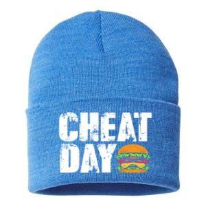 Funny Fast Food Hamburger Cheeseburger Cheat Day Gift Sustainable Knit Beanie