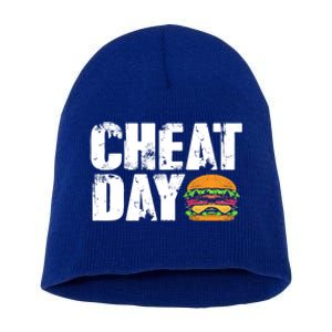 Funny Fast Food Hamburger Cheeseburger Cheat Day Gift Short Acrylic Beanie