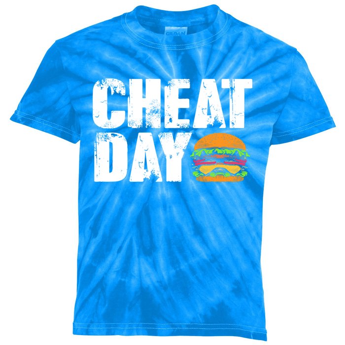 Funny Fast Food Hamburger Cheeseburger Cheat Day Gift Kids Tie-Dye T-Shirt